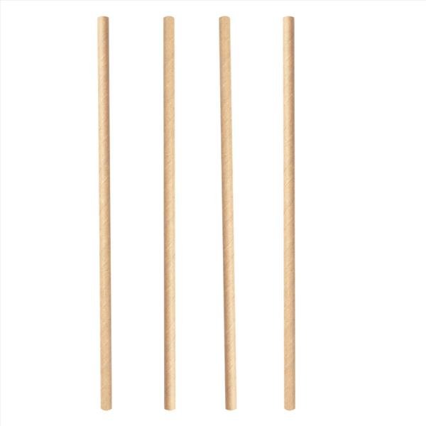 Paille droite en papier diam.0,6cm H21cm col. brun - 250PC