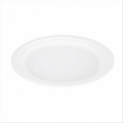 Assiette plate BIONIC FEEL GREEN diam.23cm 100% cellulose naturelle col. Blanc - Paquet de 1000