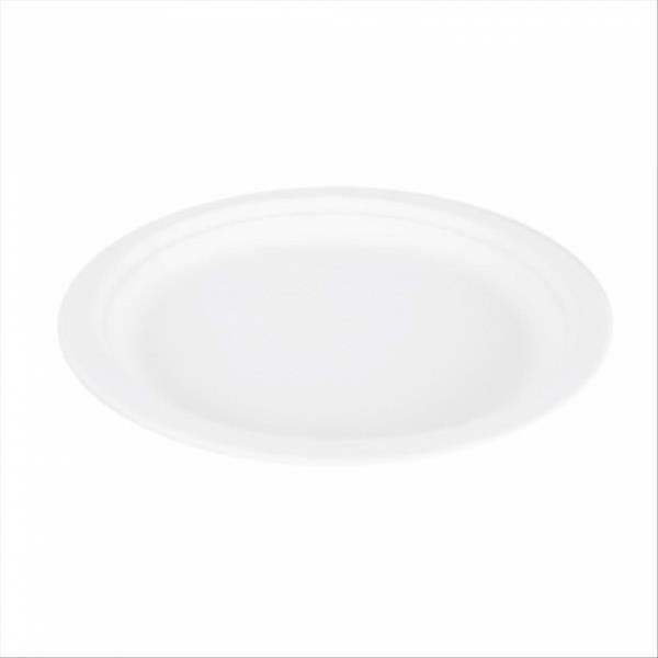 Assiette plate BIONIC FEEL GREEN diam.23cm 100% cellulose naturelle col. Blanc - Paquet de 1000
