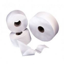 Papier toilette 2 plis MINI JUMBO ECOLABEL 180 mètres (750 feuilles) Col. Blanc - Colis de 12 rouleaux