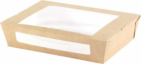 Boîte avec fenêtre en carton FSC 90cl ECOECHO 20x12x4,5cm col. Naturel - 250PC