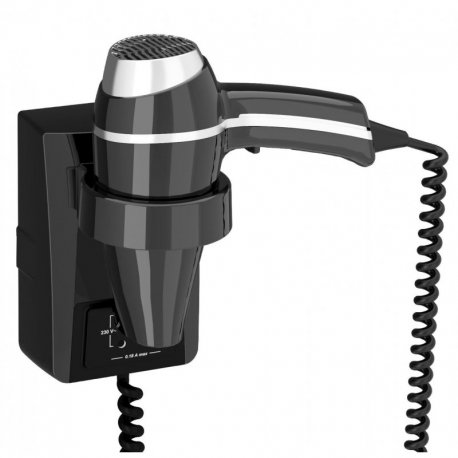 Sèche-cheveux mural CLIPPER II 1400W col. Noir - 1PC