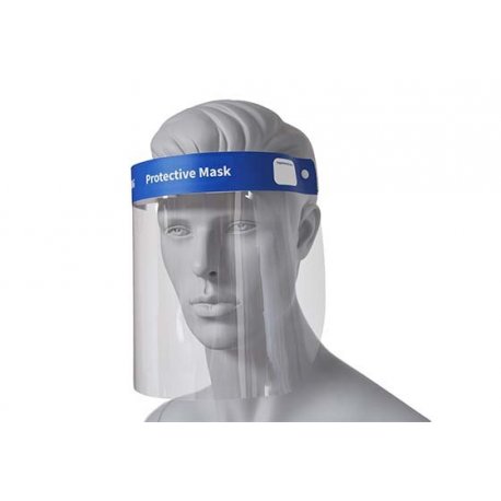 Visière de protection transparente flexible fixation élastique - Carton de 100