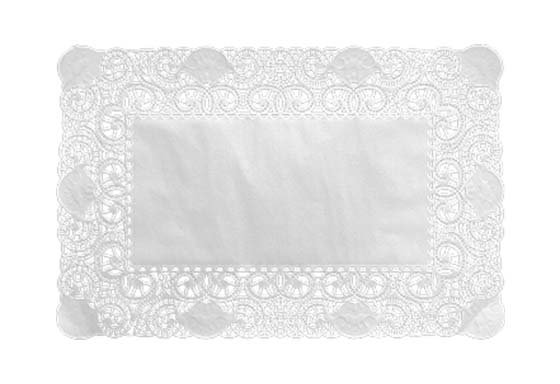 Dentelle en papier 40x30cm col. Blanc - 250PC