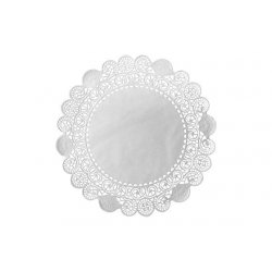 Dentelle ronde en papier Ø10cm col. Blanc - 250PC