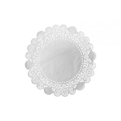 Dentelle ronde en papier Ø10cm col. Blanc - 250PC