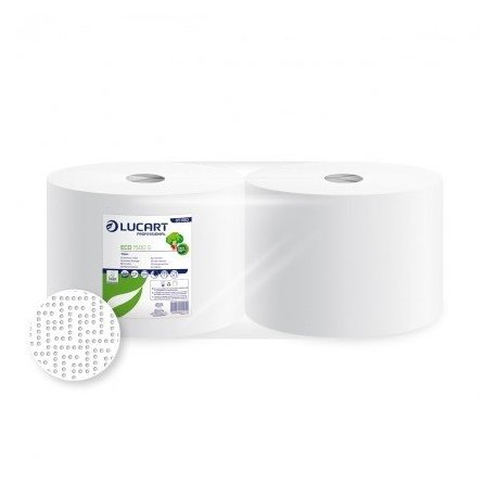 Bobine d'essuyage Ecolabel 2 plis 1500 feuilles 22x30cm Col. Blanc