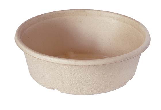 Bol en bagasse ECOECHO 60cl 15,4x15,4x5,6cm col. Marron - 480PC (couvercle vendu séparément)
