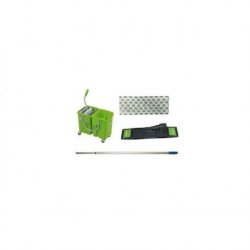 Pack chariot de lavage avec double seau 12+18L + frange, manche et support - 1 pack complet