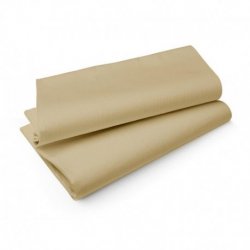 Nappe papier aspect tissu EVOLIN 127x127 Col. Grège - Paquet de 50PC