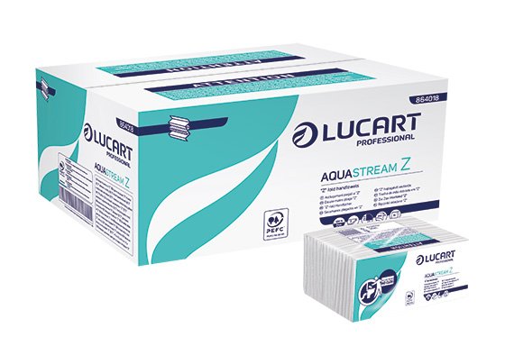 Essuie-mains plié en Z 2 plis Ecolabel AQUASTREAM Z Dissolution express col. Blanc - Colis de 3630 feuilles