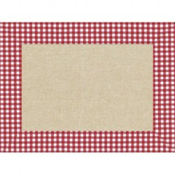 Set de table en papier satiné 60gr 30x40 Col. Lin/vichy rouge - Colis de 500PC