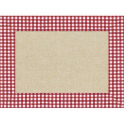 Set de table en papier satiné 60gr 30x40 Col. Lin/vichy rouge - Colis de 500PC