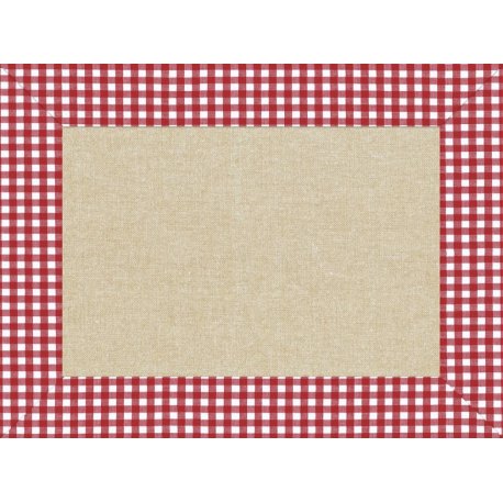 Set de table en papier satiné 60gr 30x40 Col. Lin/vichy rouge - Colis de 500PC