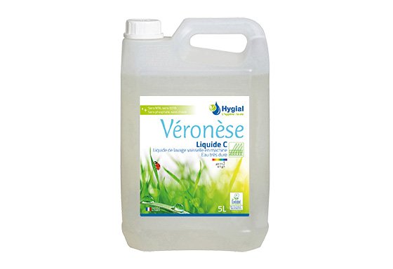 Liquide de lavage vaisselle machine VERONESE LIQUIDE C pour eau dure/calcaire - Bidon de 5L