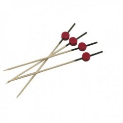 Pique brochette PALET en bambou col. Rouge - 100PC