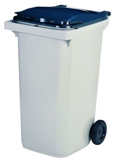 Conteneur bac roulant 2 roues 240L avec couvercle col. Gris - 1PC