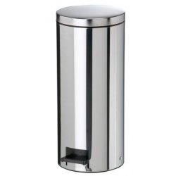 Poubelle à pédale 30L en inox avec seau intérieur finition chromée - 1PC