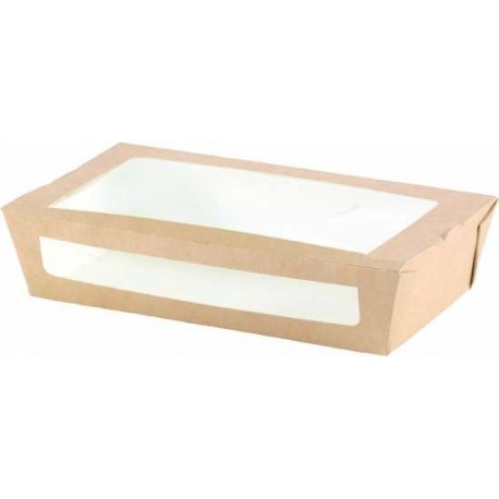 Boîte avec fenêtre en carton FSC 120cl ECOECHO 20x15x4,5cm col. Naturel - 200PC