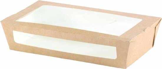 Boîte avec fenêtre en carton FSC 120cl ECOECHO 20x15x4,5cm col. Naturel - 200PC