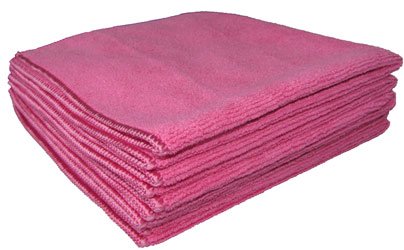 Lavette microfibre tricotée 40x40 cm rose - Paquet de 5PC