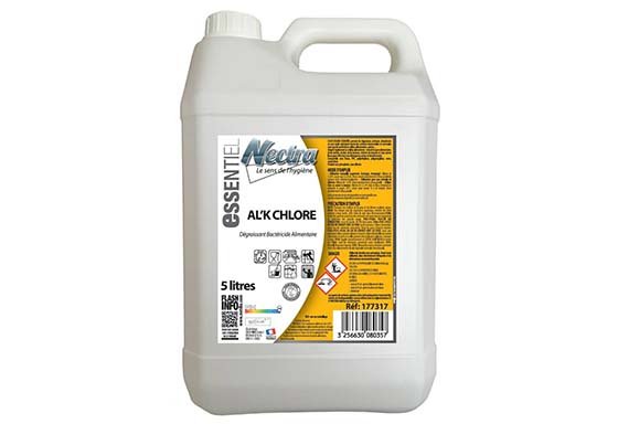 Dégraissant désinfectant alimentaire chloré AL'K CHLORE - Bidon 5L