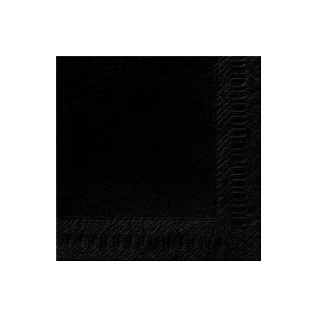 Serviette jetable en ouate 3 plis 40x40 cm Col.Noir - Colis de 1000PC