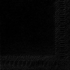 Serviette jetable en ouate 3 plis 40x40 cm Col.Noir - Colis de 1000PC
