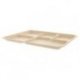 Plateau repas en bagasse 5 compartiments FEEL GREEN 26,5x21,5x2cm col. Naturel (couvercle vendu séparément) - 500PC