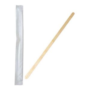 Agitateur pour café en bois H11,4cm en sachet individuel papier - 500PC