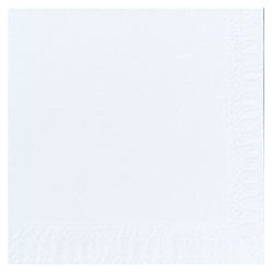 Serviette jetable en ouate 2 plis 24x24 cm Col. Blanc - Colis de 2400PC