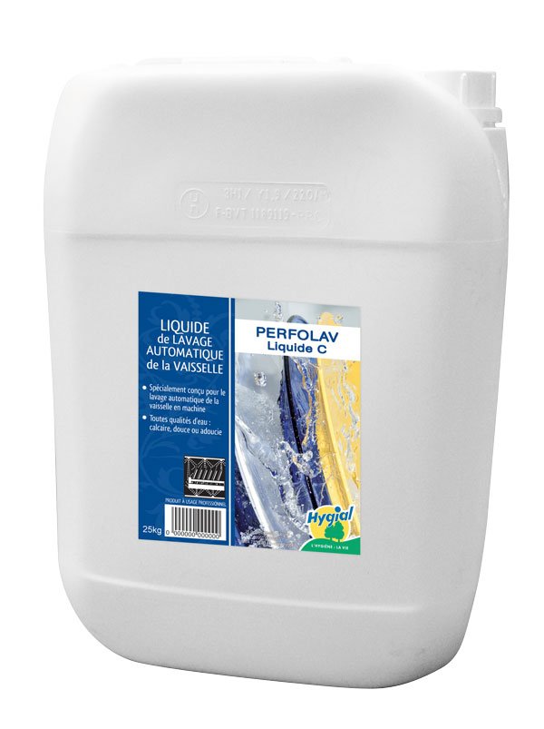 Liquide de lavage vaisselle machine PERFOLAV LIQUIDE C pour eau dure/calcaire - Bidon de 20L
