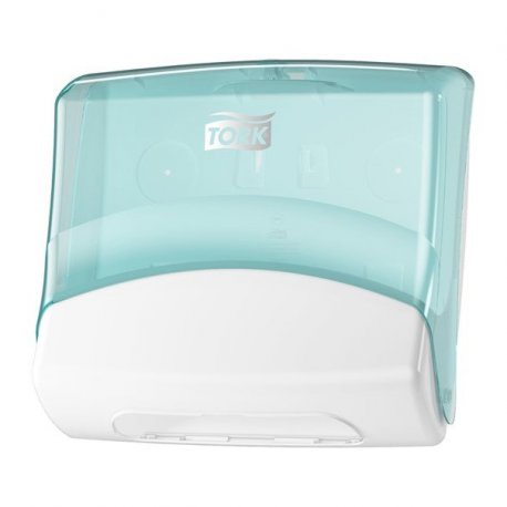 Distributeur de chiffons de nettoyage TORK CLEANING W4 feuille à feuille col. Blanc/turquoise - 1PC