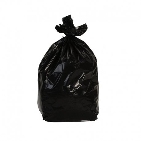 Sac poubelle noir 130L 50 microns PEBD - Carton de 100 sacs