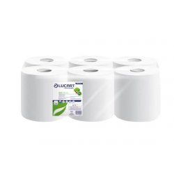 Essuie-mains en bobine à tirage central Ecolabel ECO 450 feuilles Col. Blanc - Colis de 6 rouleaux