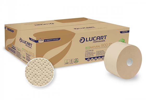 Papier toilette 2 plis IDENTITY ECONATURAL 900 feuilles Col. Naturel - Colis de 12 rouleaux