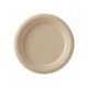 Assiette plate en bagasse ECOECHO diam.18cm col. Marron - Paquet de 400