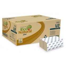 Essuie-mains plié en V Ecolabel ECONATURAL Col. Naturel - Colis de 3150 feuilles