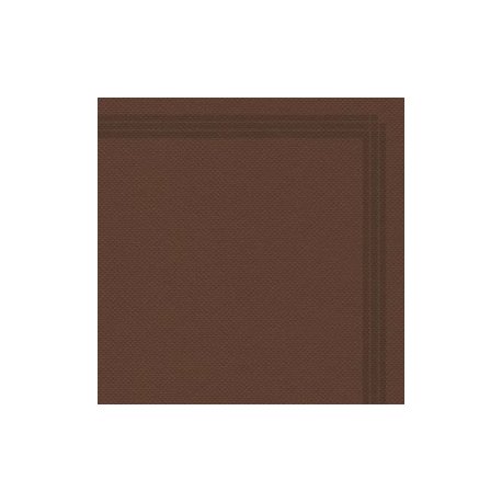 Serviette jetable microgaufrée 2 plis Ecolabel 38x38cm Col. Chocolat liseré - Colis de 1200PC