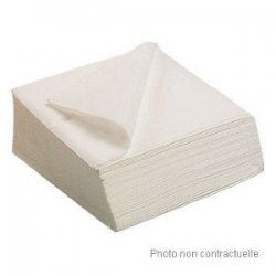 Serviette jetable en ouate 2 plis 38x38 cm Col. Blanc - Colis de 2400PC