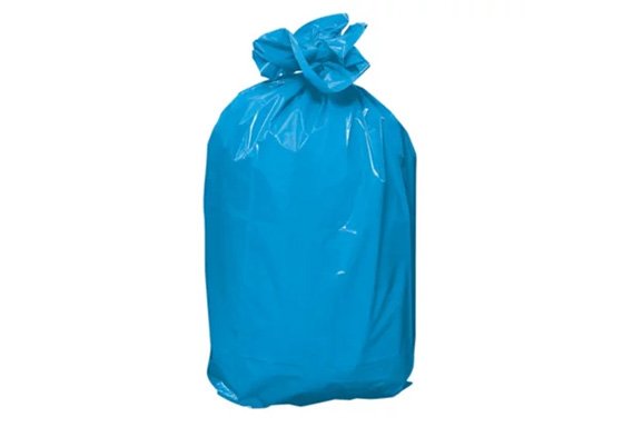 Sac poubelle bleu 110L 50 microns PEBD - Carton de 200 sacs
