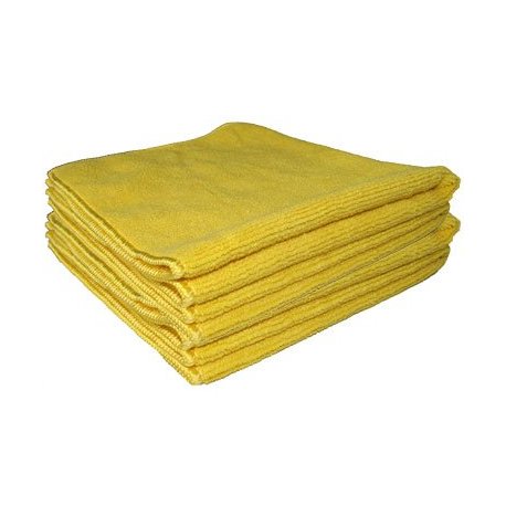 Lavette microfibre tricotée 40x40 cm jaune - Paquet de 5PC