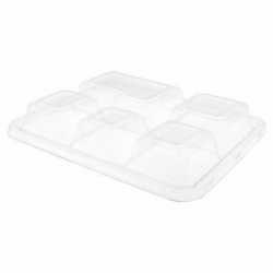 Couvercle pour plateau repas 5 compartiments en PET col. Transparent (plateau vendu séparément) - 250PC