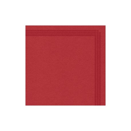 Serviette jetable microgaufrée 2 plis Ecolabel 38x38cm Col. Rouge liseré - Colis de 1200PC