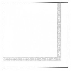 Serviette jetable double point 2 plis Ecolabel 20x20 cm Col. Blanc - Colis de 2400PC