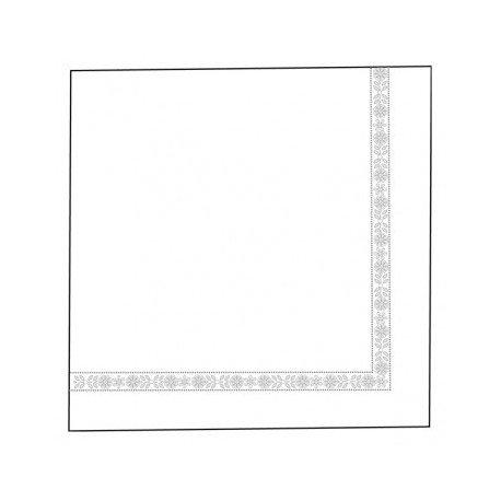Serviette jetable double point 2 plis Ecolabel 20x20 cm Col. Blanc - Colis de 2400PC