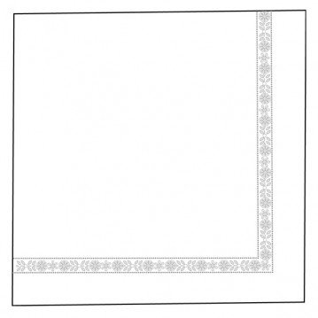 Serviette jetable double point 2 plis Ecolabel 20x20 cm Col. Blanc - Colis de 2400PC