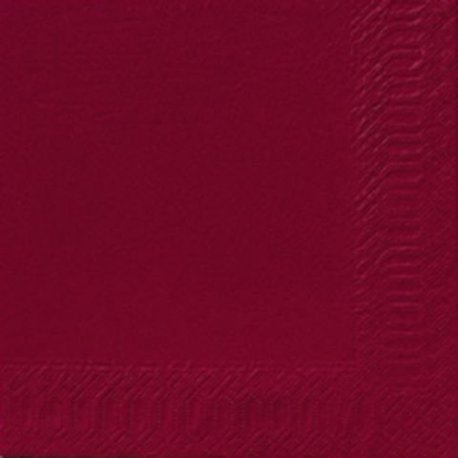 Serviette jetable en ouate 2 plis 33x33 cm Col. Bordeaux - Colis de 2000PC