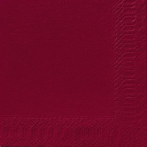 Serviette jetable en ouate 2 plis 33x33 cm Col. Bordeaux - Colis de 2000PC