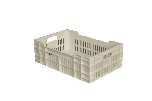 Caisse à fond plein ajourée gerbable 600x400MM 40L - 1PC